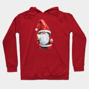 Norwegian Elf Nisse Gnome Gonk Holding A Glass Of Egg Nog Hoodie